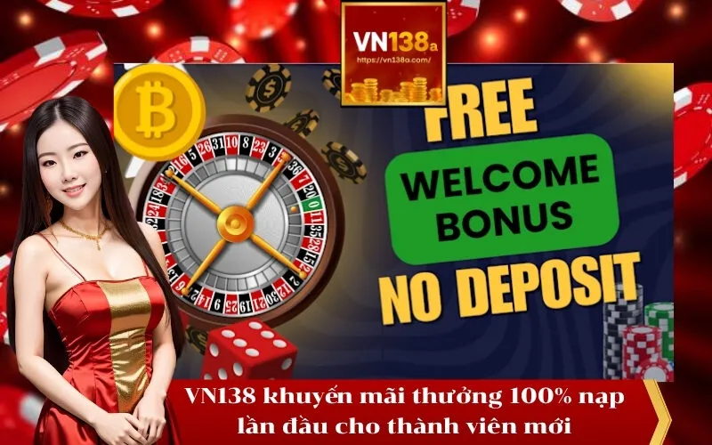 VN138 khuyến mãi thưởng 100% nạp lần đầu cho thành viên mới